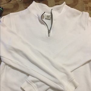 White Gap sweater